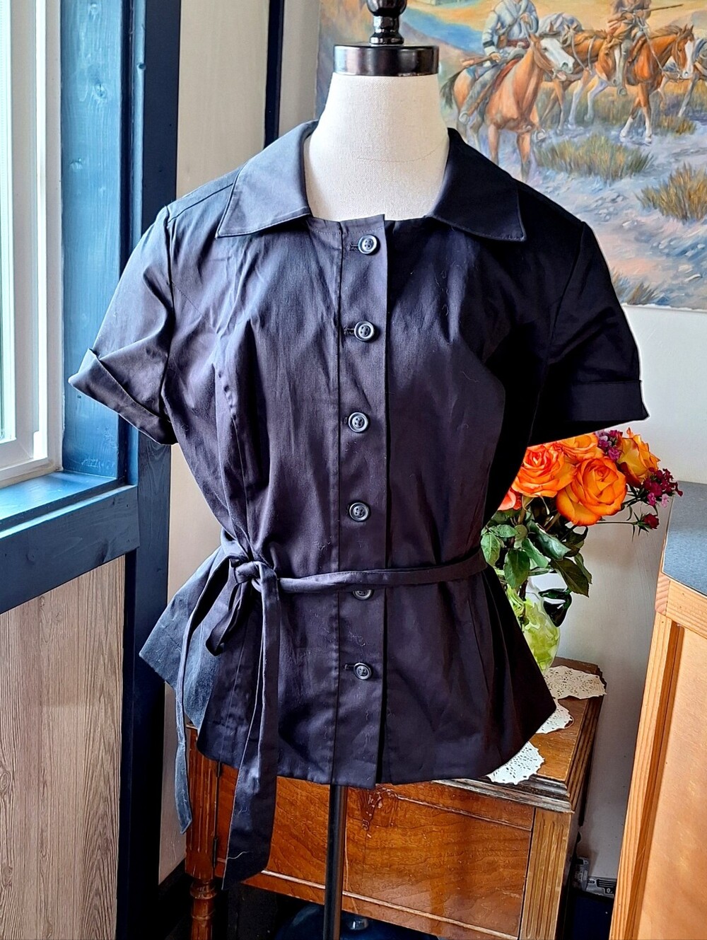 Labe Bryant Button Front Tie Belt Waist Blazer, Size 20, RN#118641, NWT